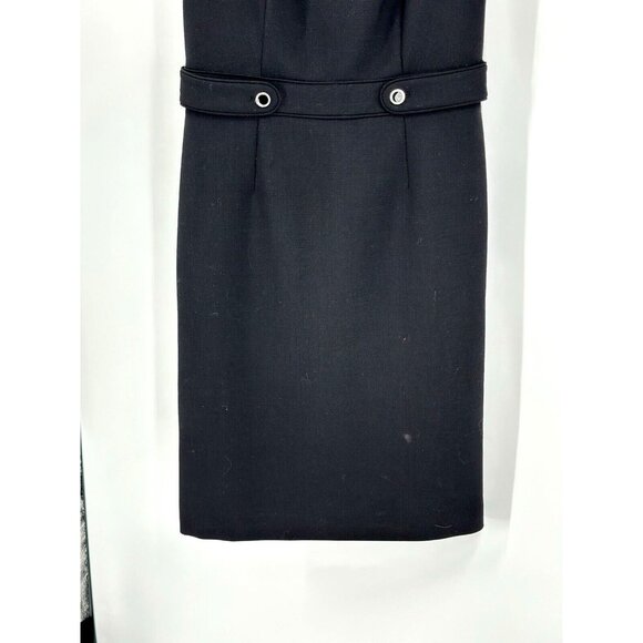 TORI BURCH dress shift sheath sleeveless knee length wool blend black 6 - Picture 3 of 8